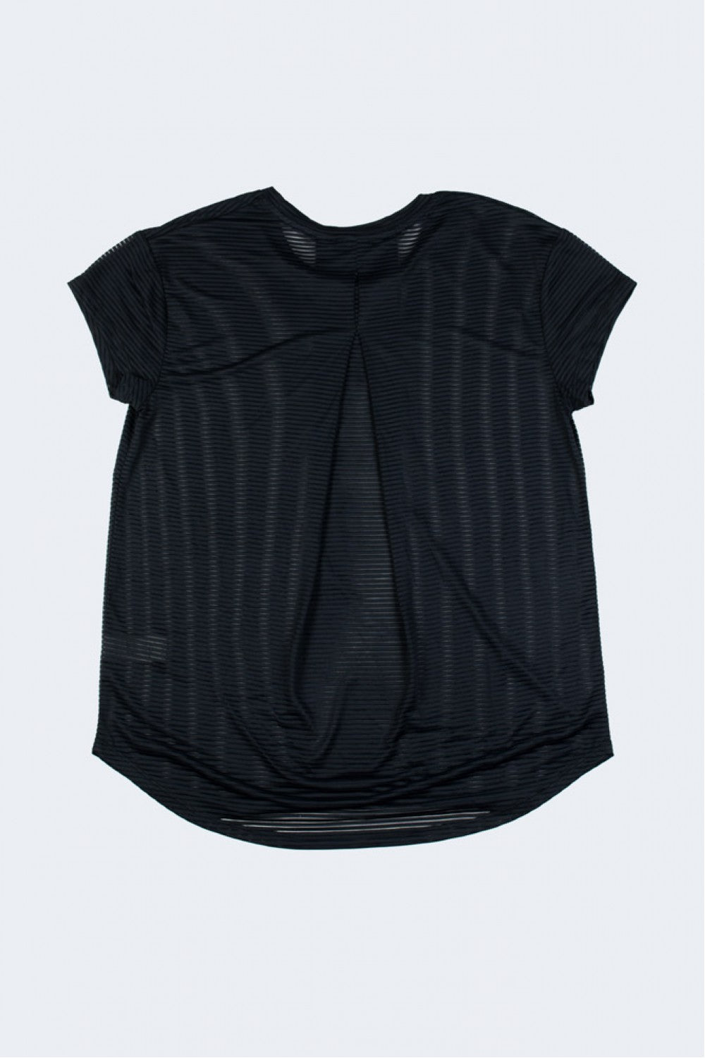 Sheer Striped Mesh Paneled Back Tee no