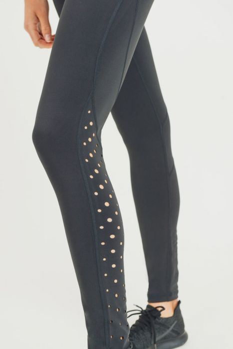 NO EXCUSE FITNESS APPAREL Green Perforated Highwaist Leggings