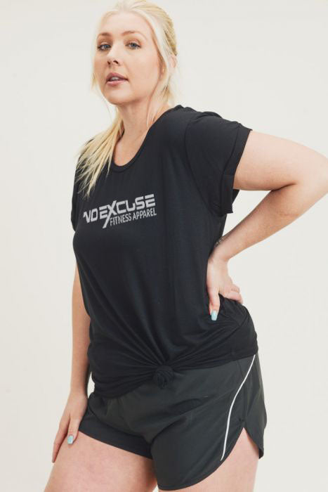 Women's Plus- Round Neck Cap Sleeve Shirt