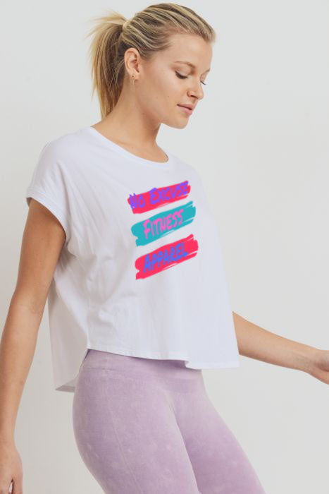 NO EXCUSE FITNESS APPAREL Throwback Boxy Crop Top