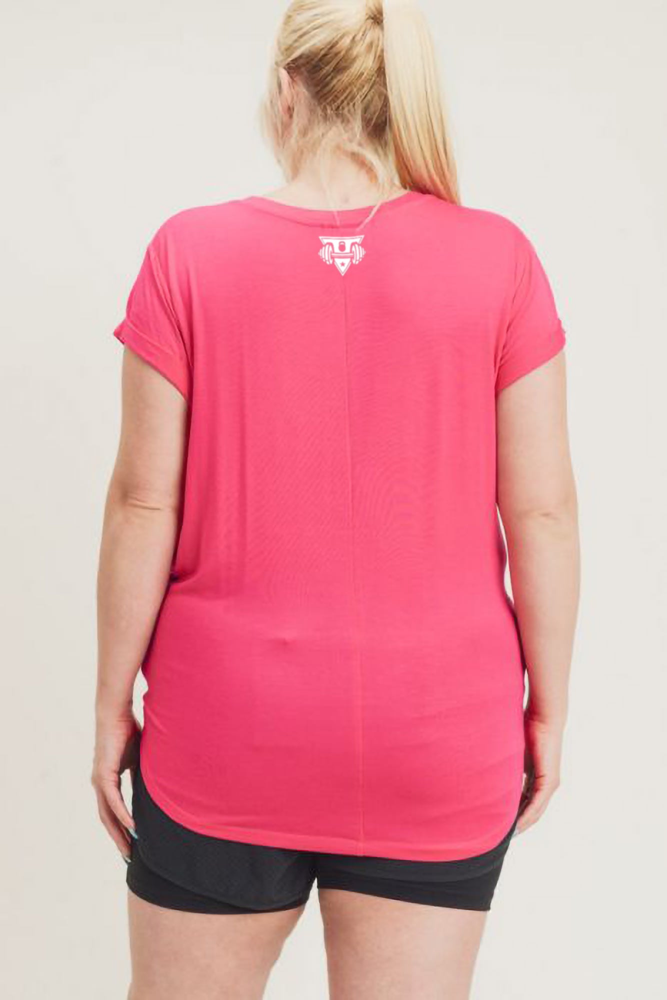 Women's Plus- Round Neck Cap Sleeve Shirt