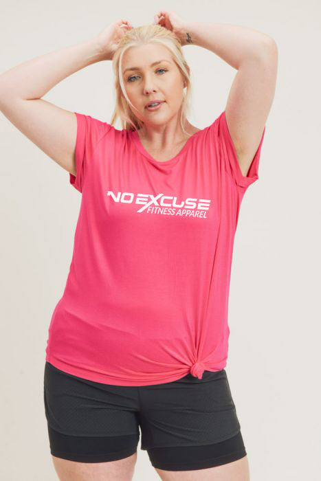 Women's Plus- Round Neck Cap Sleeve Shirt