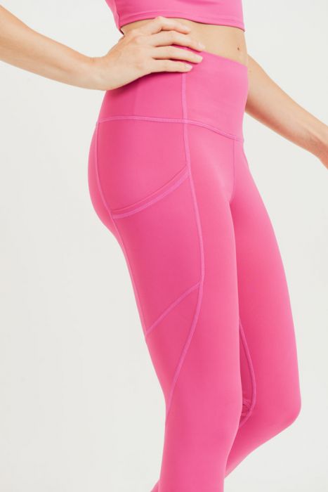 Solid & Slanted Panels Highwaist Leggings