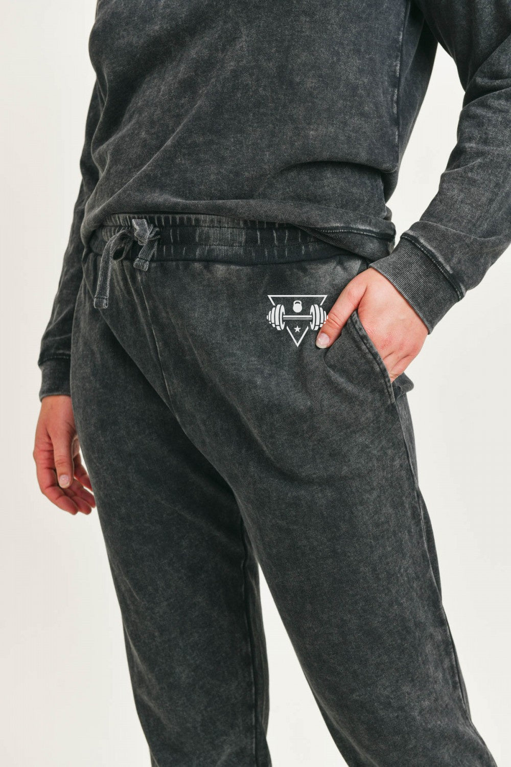 Plus- Mineral-Washed Cotton Terry Cuffed Joggers