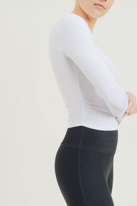 Gathered-Side Crop Top