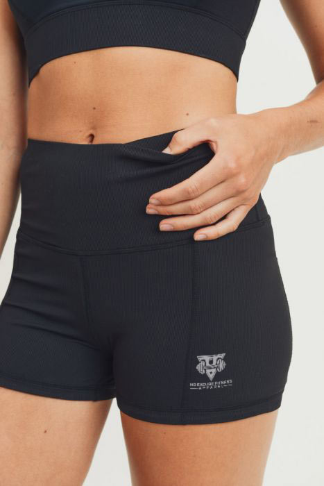 Ribbed Highwaist Active Short Shorts