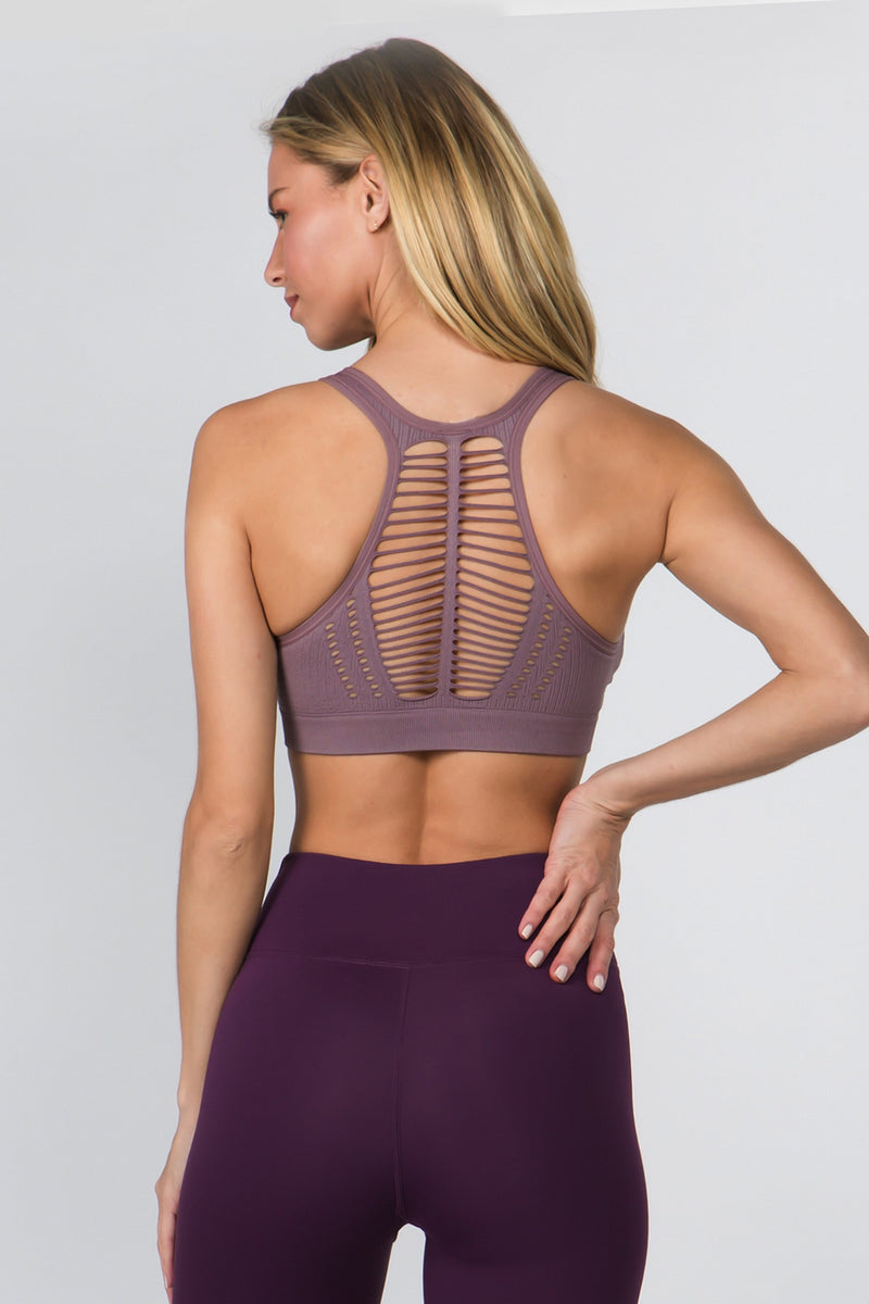 Women's Macrame Cut Out Sports Bra