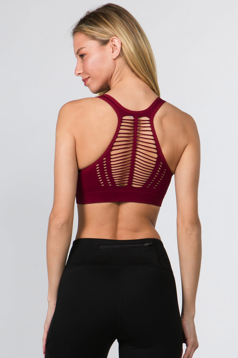 Women's Macrame Cut Out Sports Bra