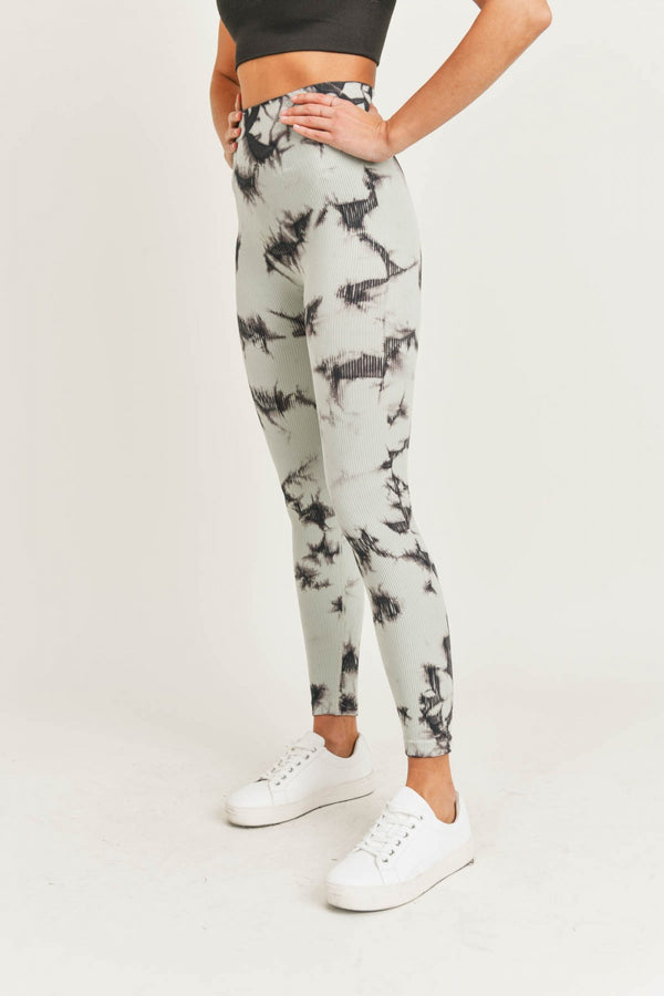 Tie-Dye Ribbed Seamless Highwaist Leggings