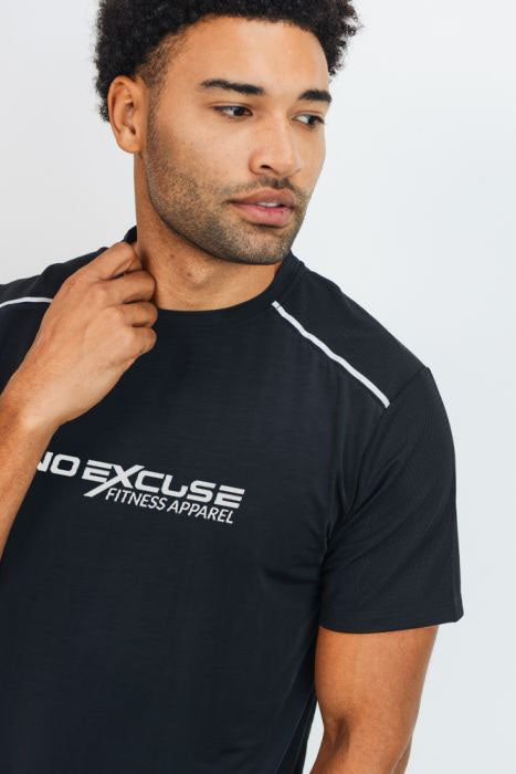 Men- Breathable Tee with White Stripe Detail