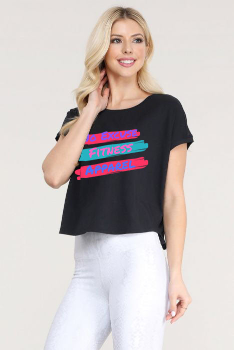 NO EXCUSE FITNESS APPAREL Throwback Boxy Crop Top