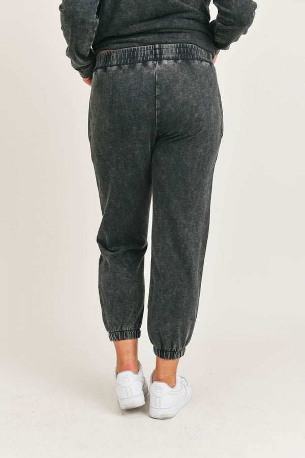 Plus- Mineral-Washed Cotton Terry Cuffed Joggers