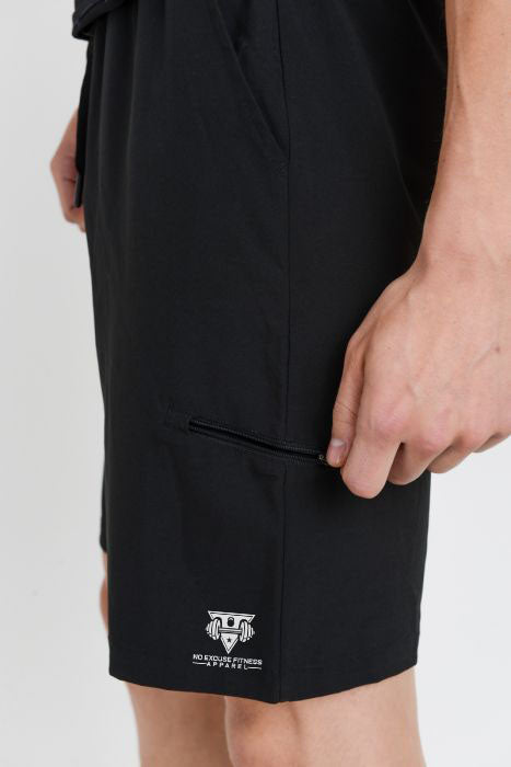 Men- Active drawstring shorts with zipper pouch