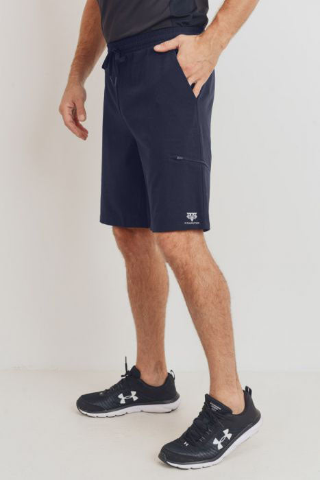 Men- Active drawstring shorts with zipper pouch