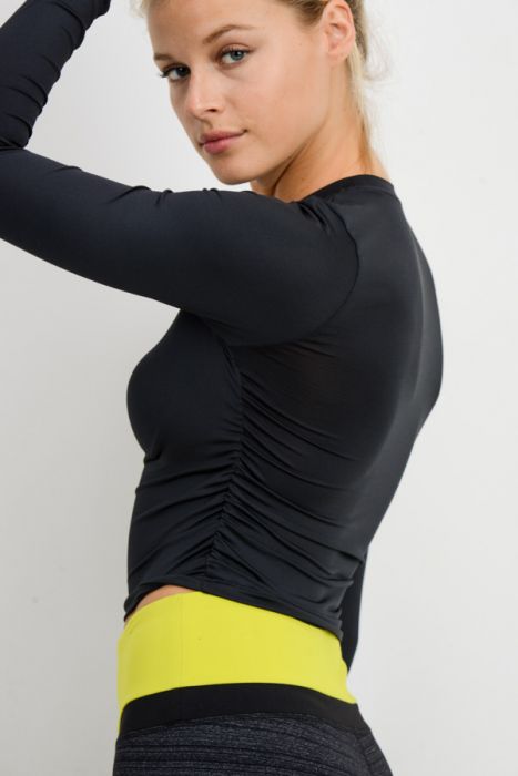 Gathered-Side Crop Top