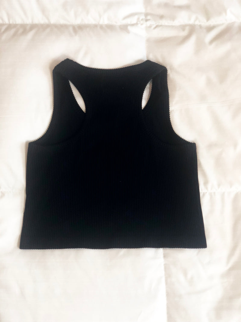 Ribbed All-Over Crop Racerback Tank