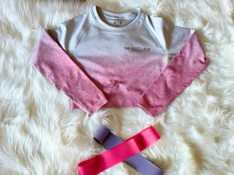 NO EXCUSE FITNESS APPAREL Seamless Gradient  Crop Top