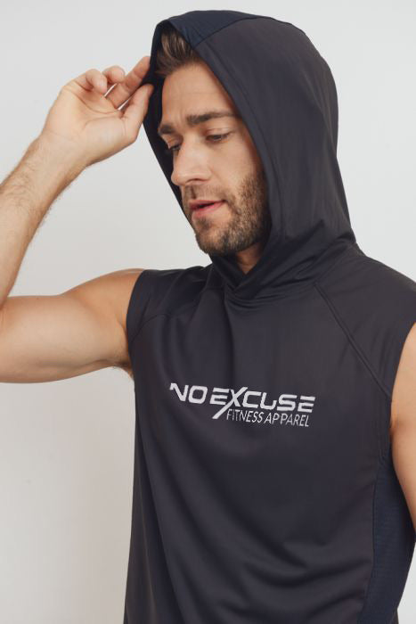 Men- Split Perforated Hoodie Muscle Tank