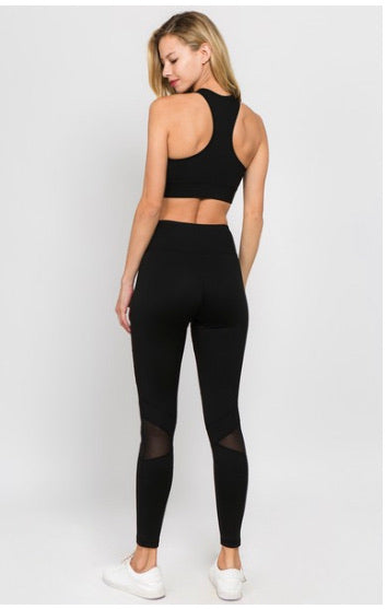 NO EXCUSE FITNESS APPAREL Mesh Stripped Leggings